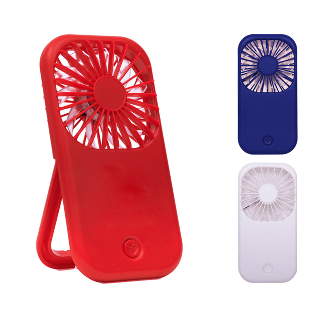 Mini ventilador portatil con dos velocidades y soporte abatible