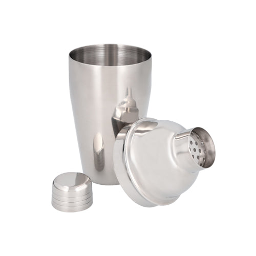 Shaker de acero inoxidable y tapa metalica de cierre a presion con coladera capacidad 550 ml