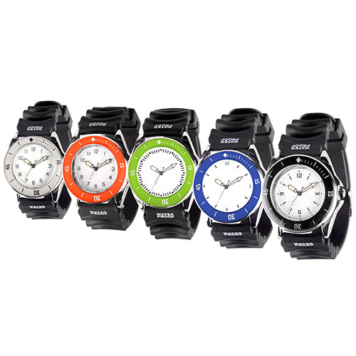 Reloj  con caja metalica y dial en bisel de colores