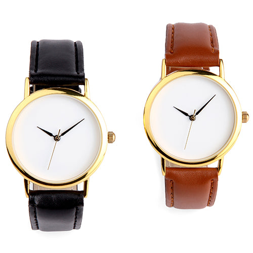 Reloj unisex con caja metalica dorada