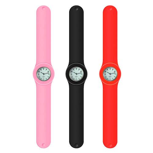 Reloj unisex con caja metalica tipo brazalete flexible de silicon