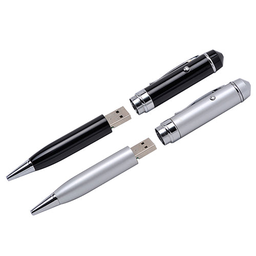 Boligrafo metalico con usb de 8 gb y senalador laser