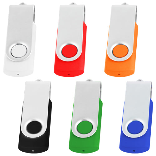 Memoria usb de 8 gb giratoria fabricada en plastico con metal