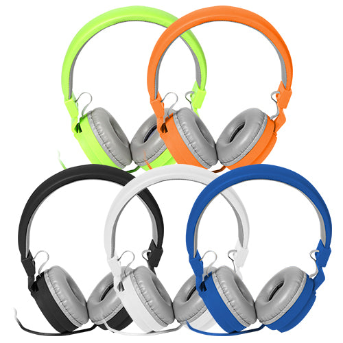Audifonos tipo diadema fabricados en plastico abs con polipiel