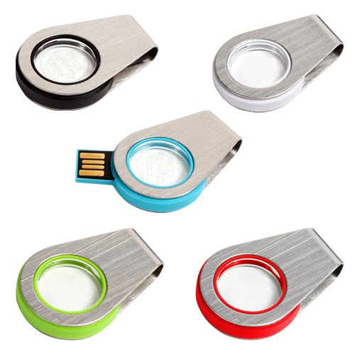 Memoria usb giratoria con luz capacidad de 8gb. incluye estuche de plastico
