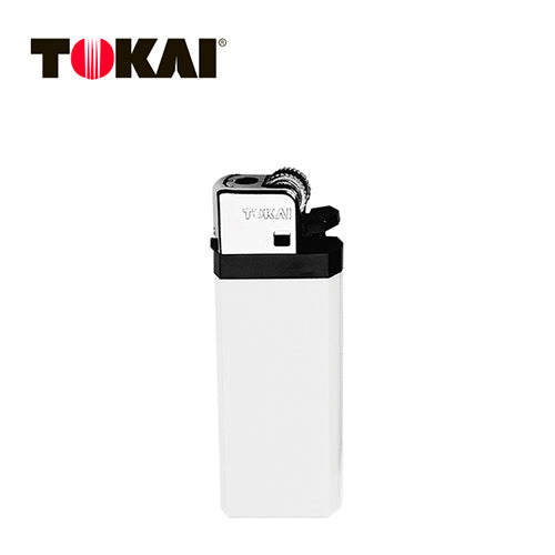 Encendedor de plastico tokai mini cuadrado blanco