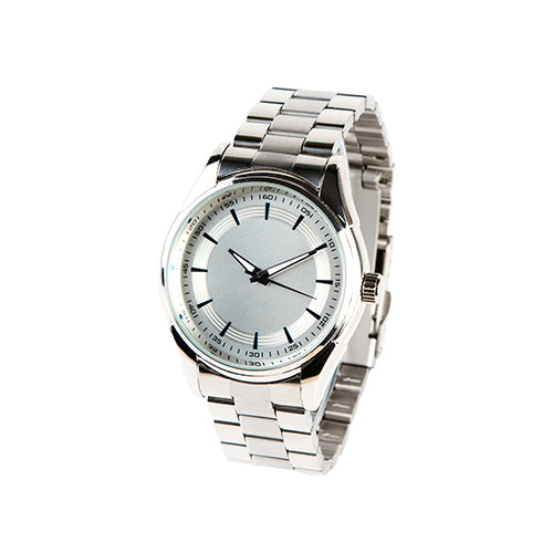 Reloj metalico con cristal mineral y maquinaria metalica japonesa