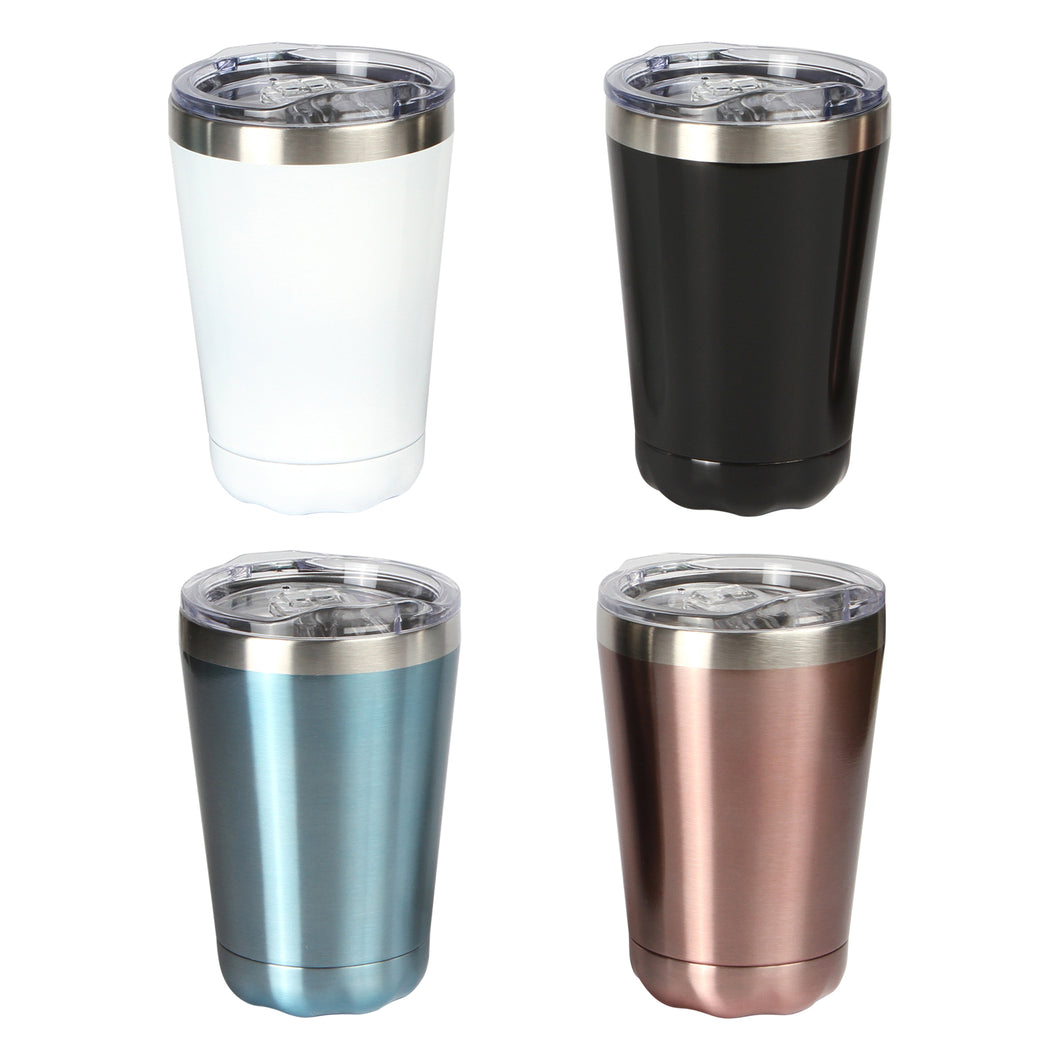 Vaso de acero inoxidable doble pared con tapa de plastico