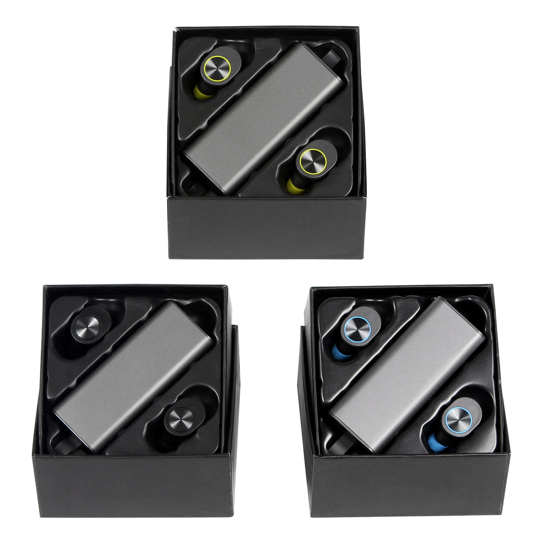 Earpods inalambricos bluetooth con estuche metalico rectangular para carga