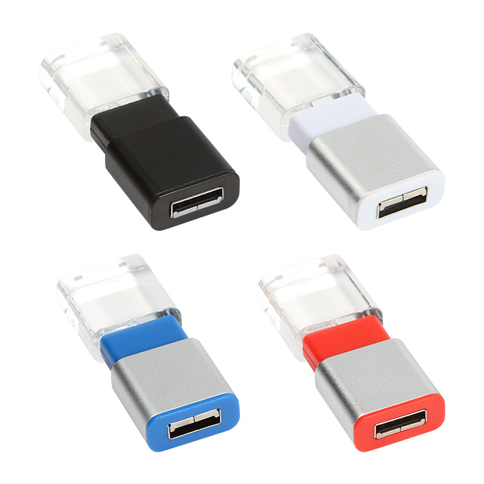 Memoria usb metalica 8 gb con estuche de plastico y colgante