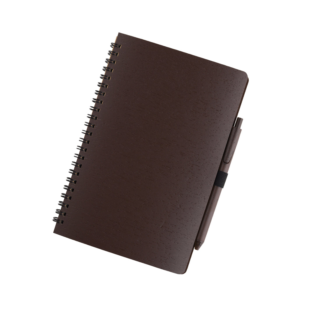 Libreta ecologica con pasta de fibra de granos de cafe y plastico abs