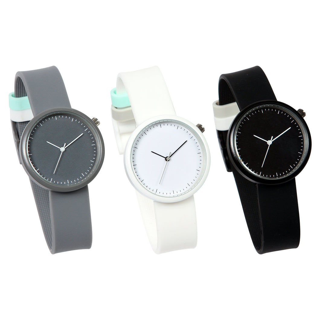 Reloj de pulso unisex fabricado en silicon con maquinaria metalica japonesa