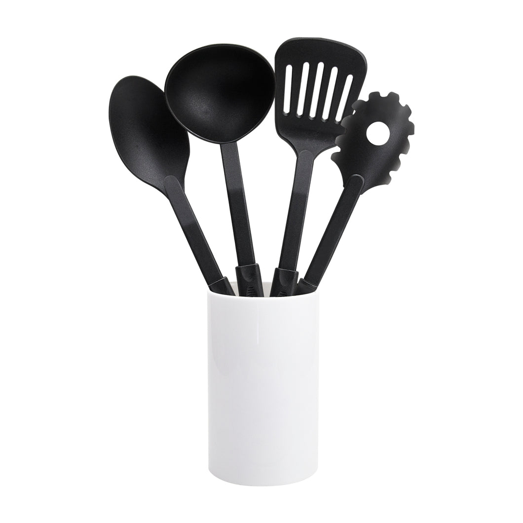 Set de utensilios incluye base y 4 utensilios de cocina