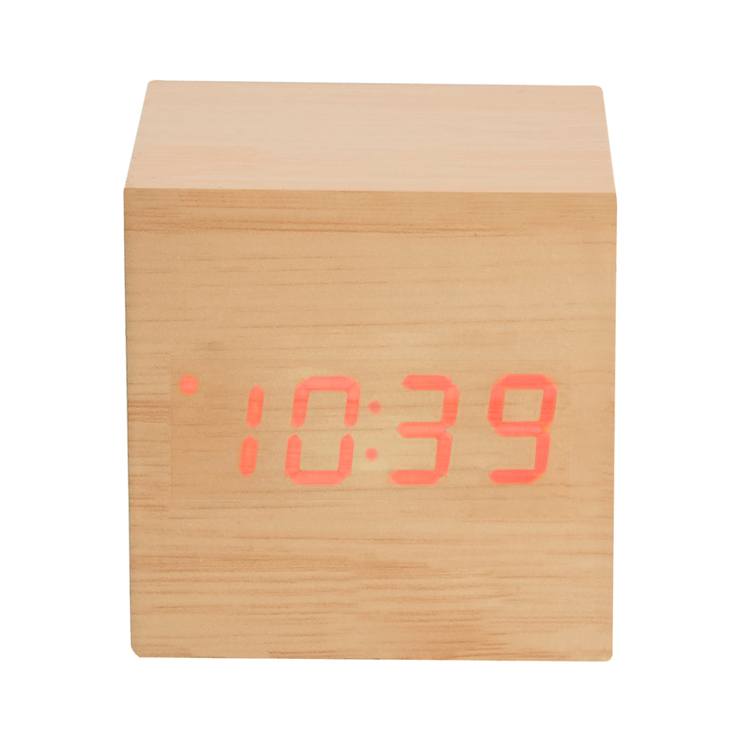 Reloj time de madera con led