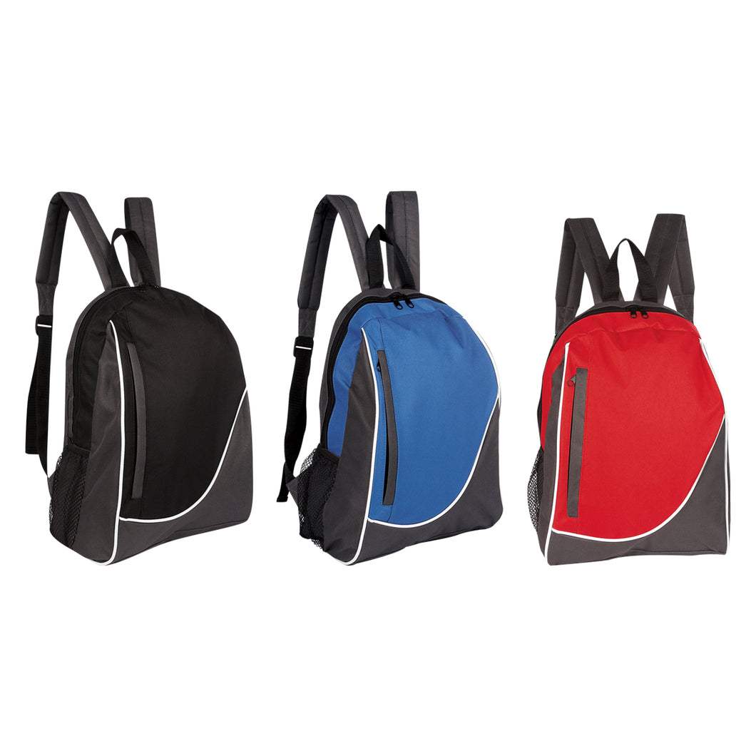 Mochila bolsa frontal y bolsa lateral de red