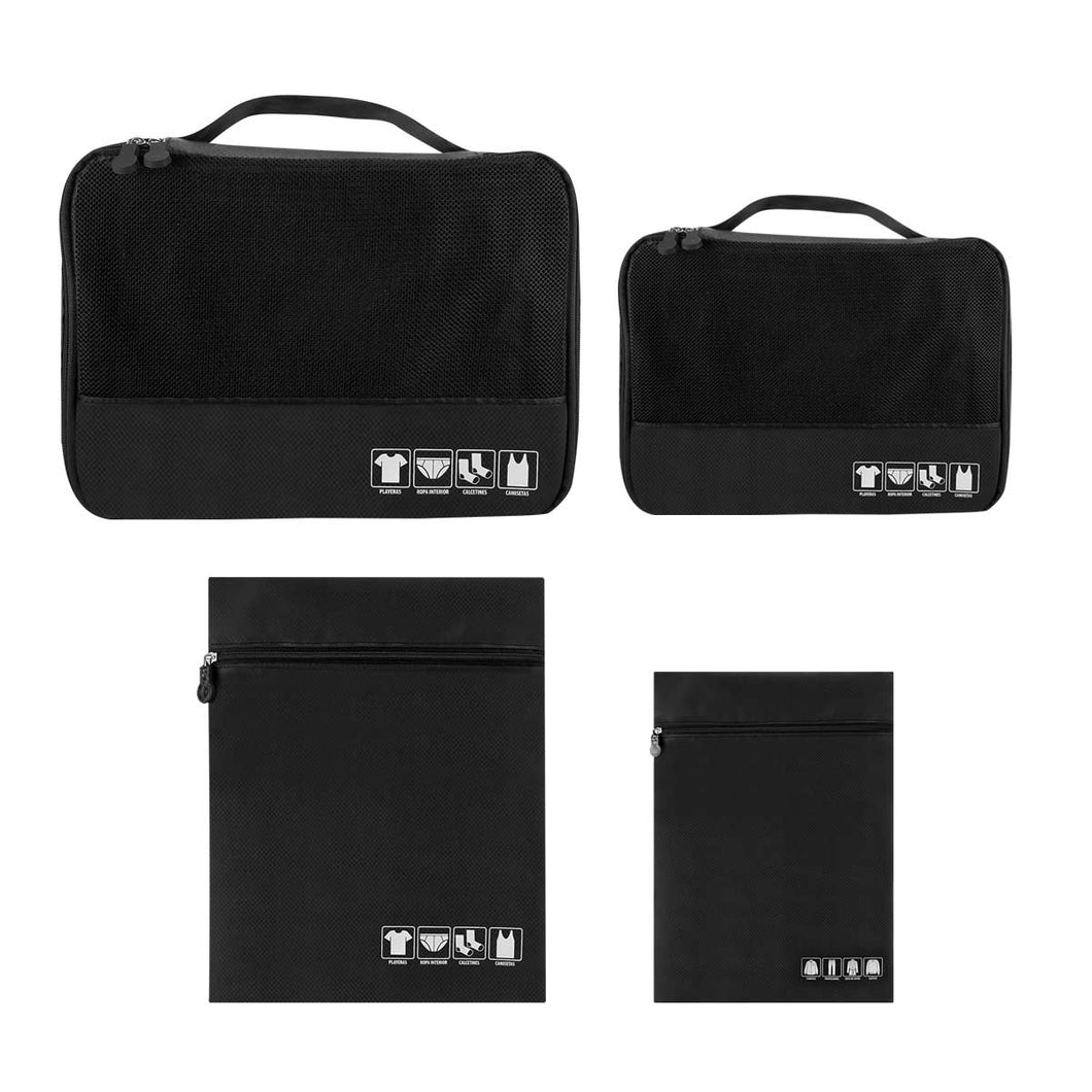 Set organizador de viaje 2 bolsas con malla frontal